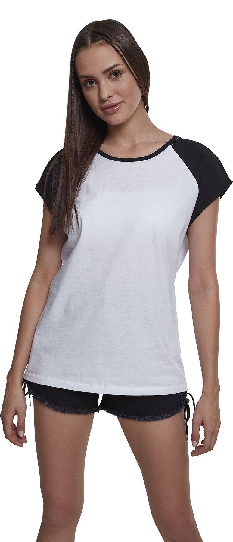 EMP "Ladies Contrast Raglan Tee" T-Shirt Weiß/schwarz Von Urban Classics