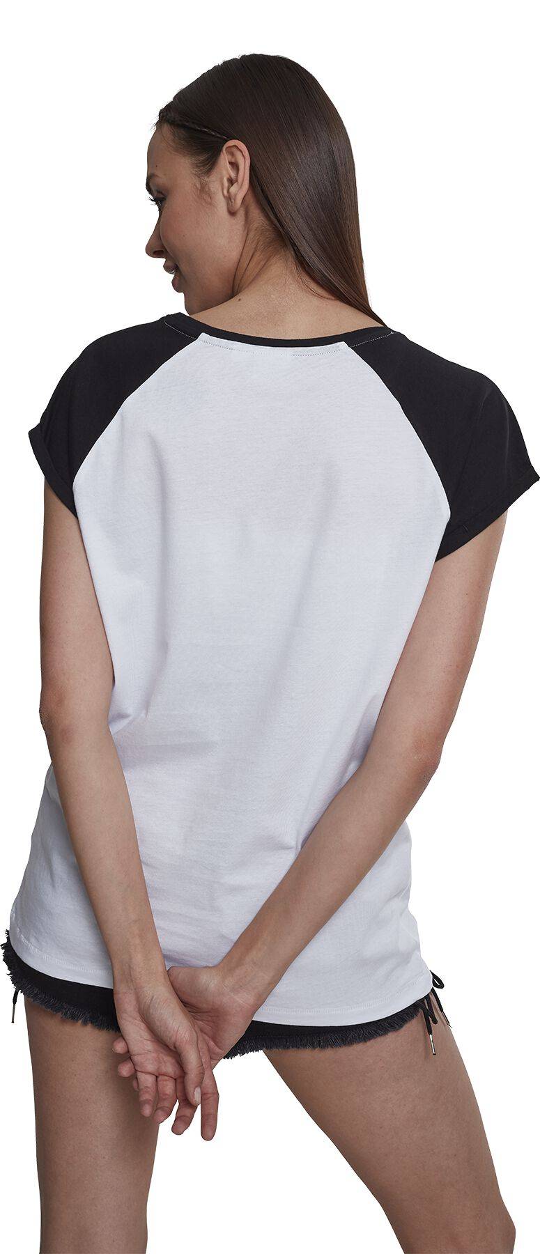 EMP "Ladies Contrast Raglan Tee" T-Shirt Weiß/schwarz Von Urban Classics