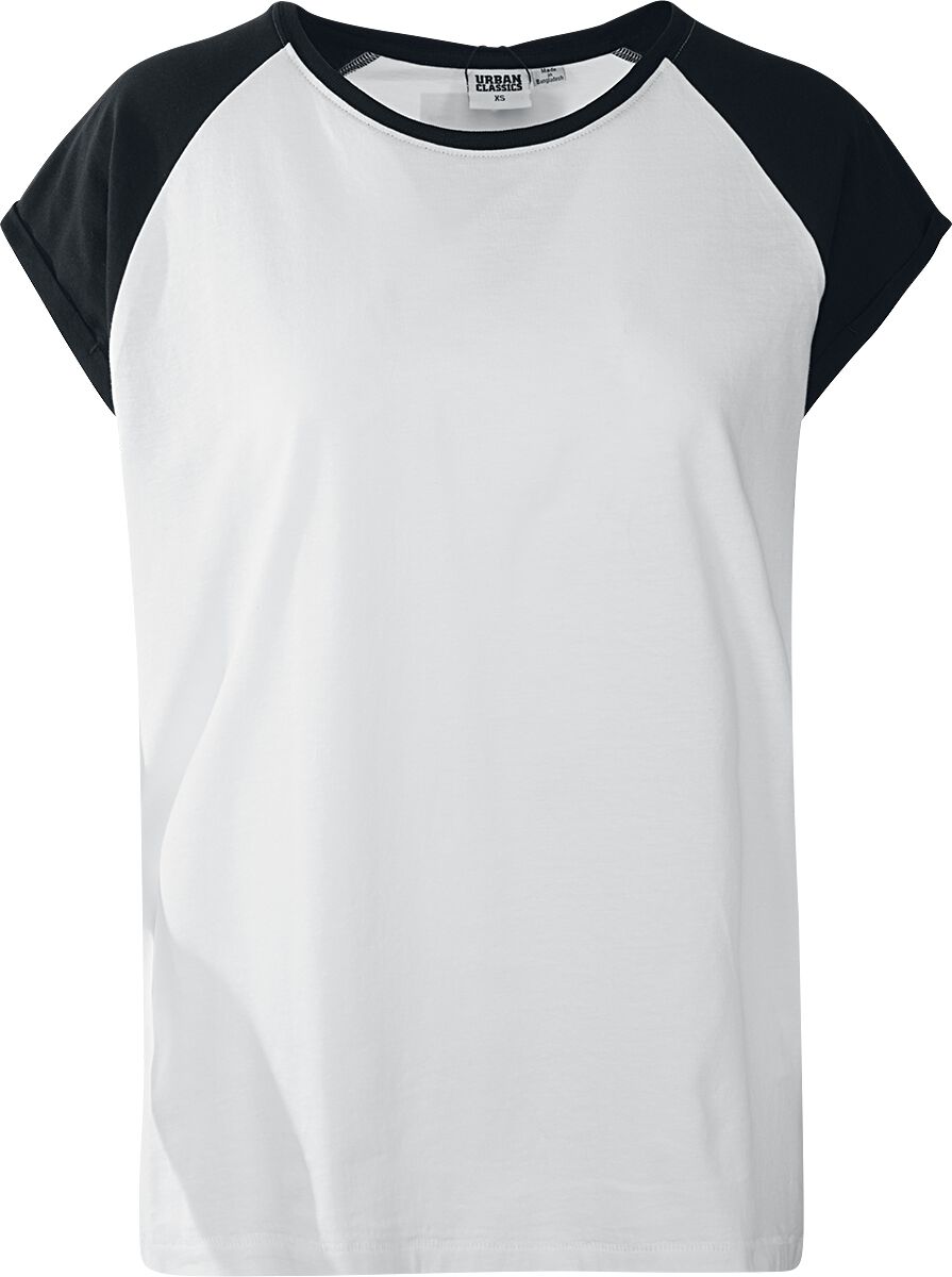 EMP "Ladies Contrast Raglan Tee" T-Shirt weiß/schwarz von Urban Classics