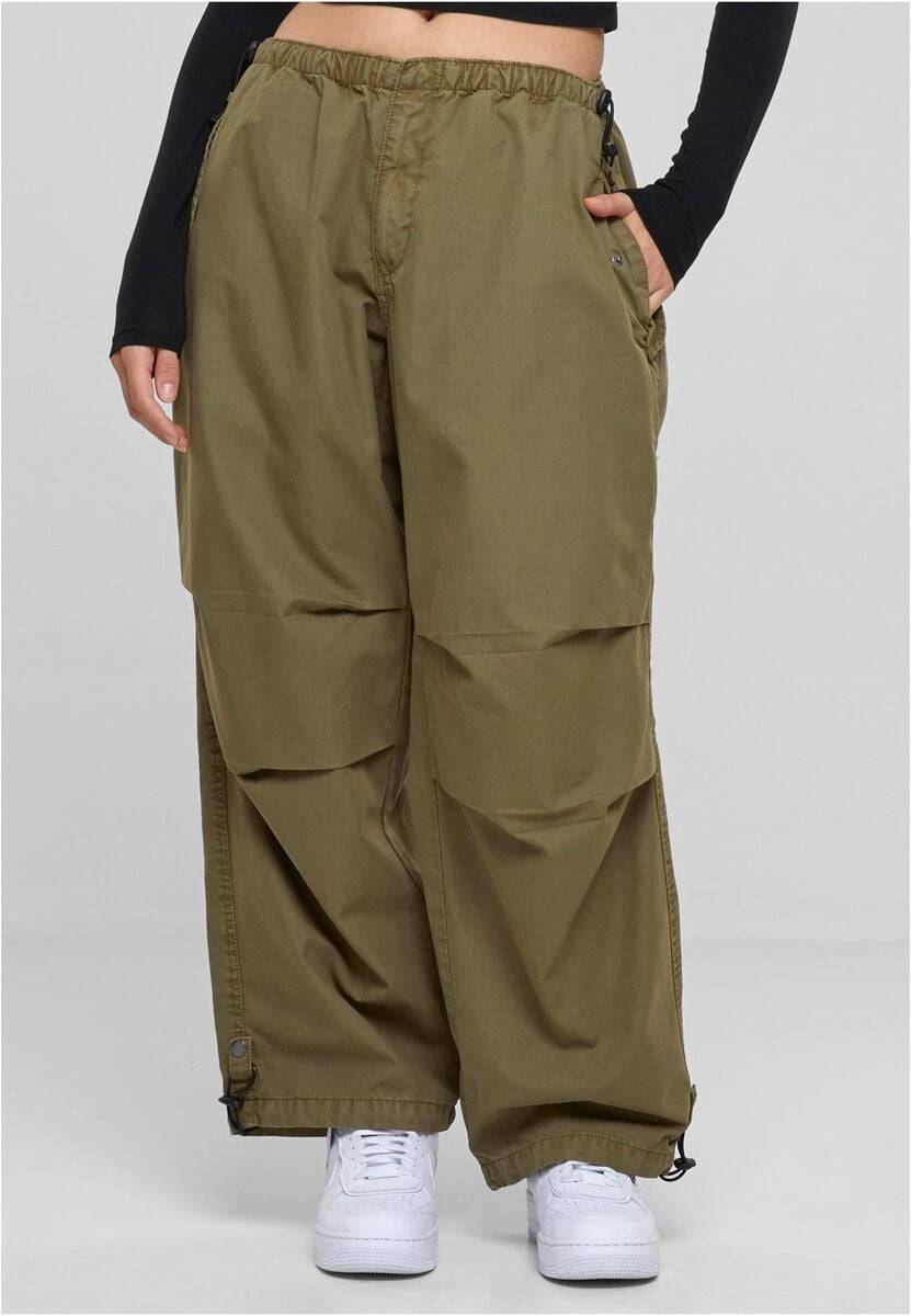 EMP "Ladies Cotton Parachute Pants" Stoffhose Oliv Von Urban Classics
