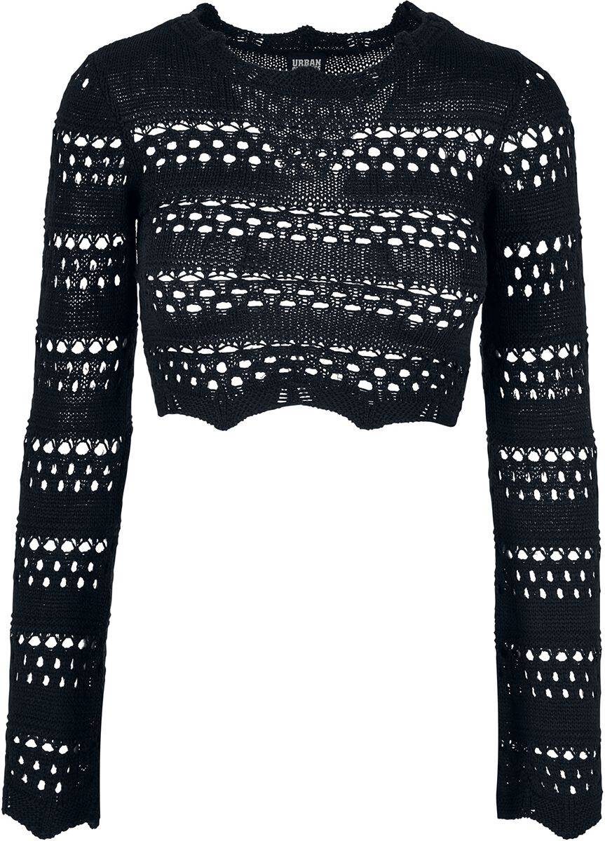 EMP "Ladies Cropped Crochet Knit Sweater" Sweatshirt schwarz von Urban Classics