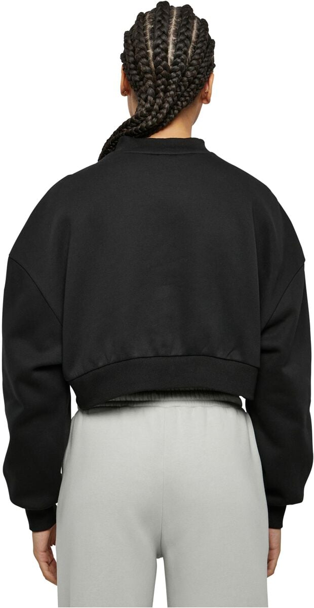 EMP "Ladies Cropped V-Neck" Sweatshirt Schwarz Von Urban Classics