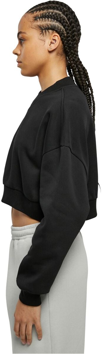 EMP "Ladies Cropped V-Neck" Sweatshirt Schwarz Von Urban Classics