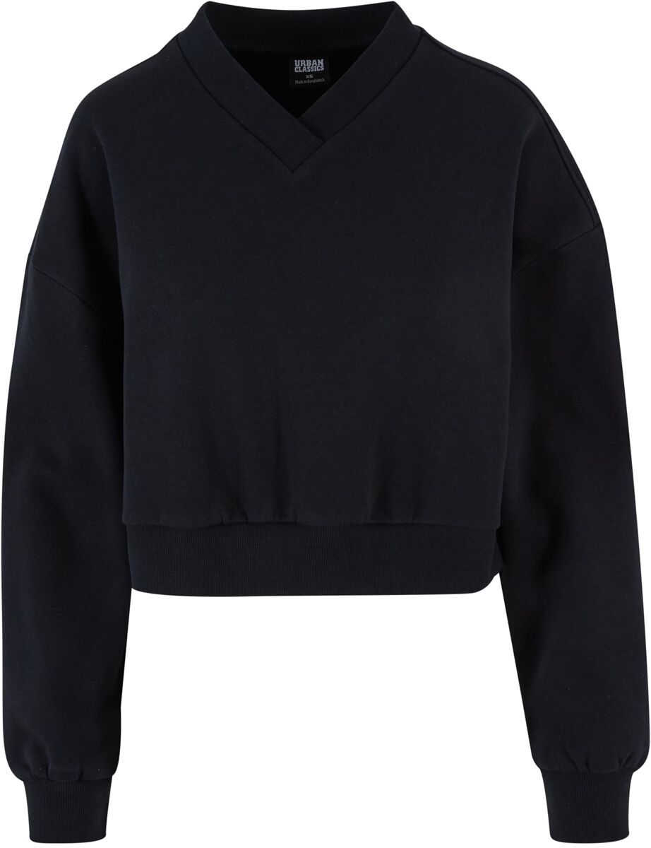EMP "Ladies Cropped V-Neck" Sweatshirt schwarz von Urban Classics