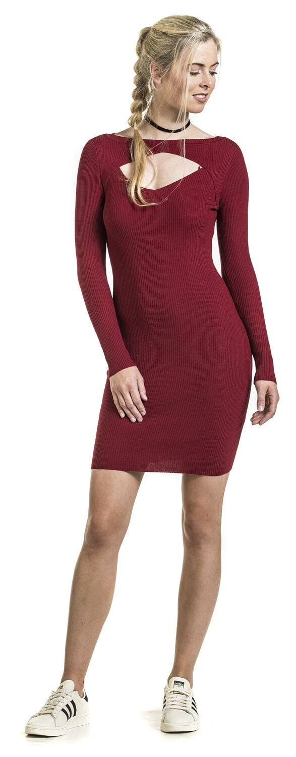 EMP "Ladies Cut Out Dress" Kurzes Kleid Burgund Von Urban Classics