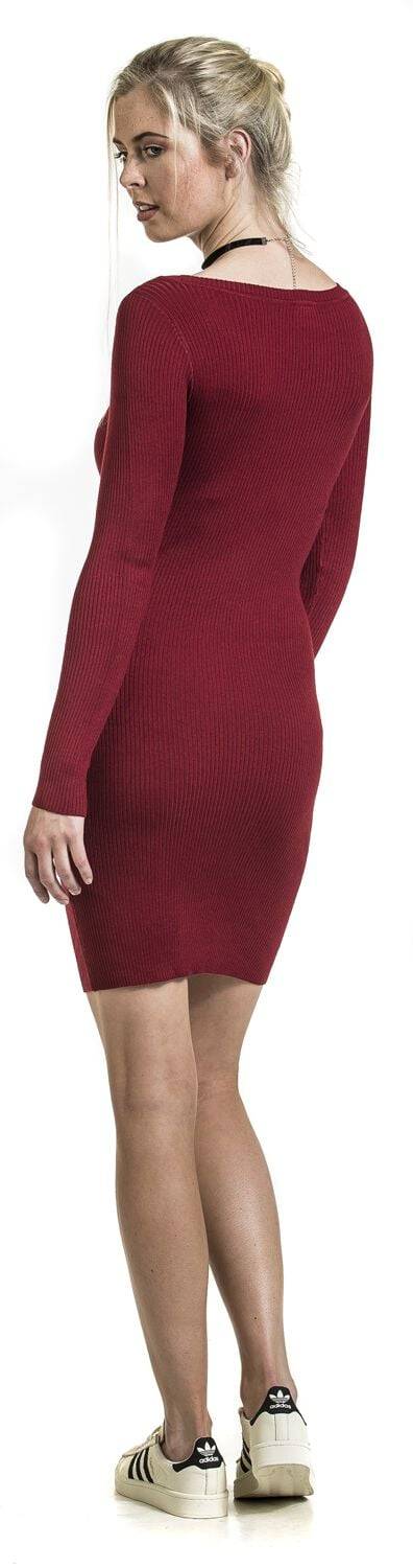 EMP "Ladies Cut Out Dress" Kurzes Kleid Burgund Von Urban Classics