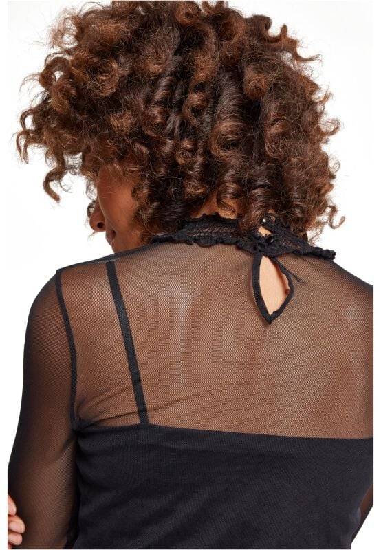 EMP "Ladies Double Layer Mesh L/S" Langarmshirt Schwarz Von Urban Classics