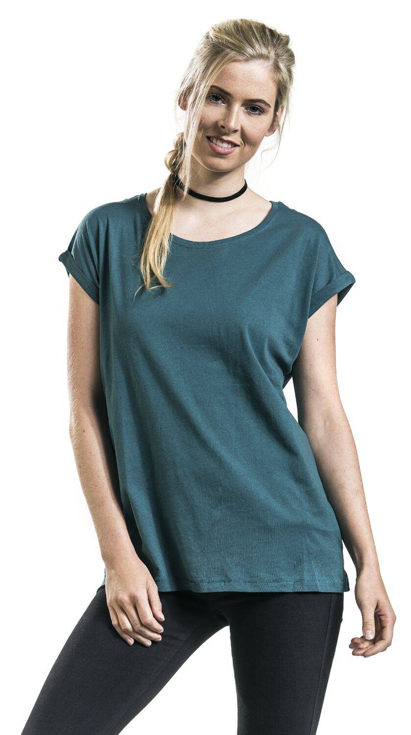 EMP "Ladies Extended Shoulder Tee" T-Shirt Petrol Von Urban Classics