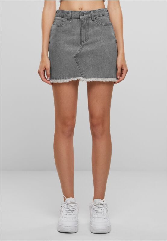 EMP "Ladies Heavy Mini Denim Skirt" Kurzer Rock Grau Von Urban Classics