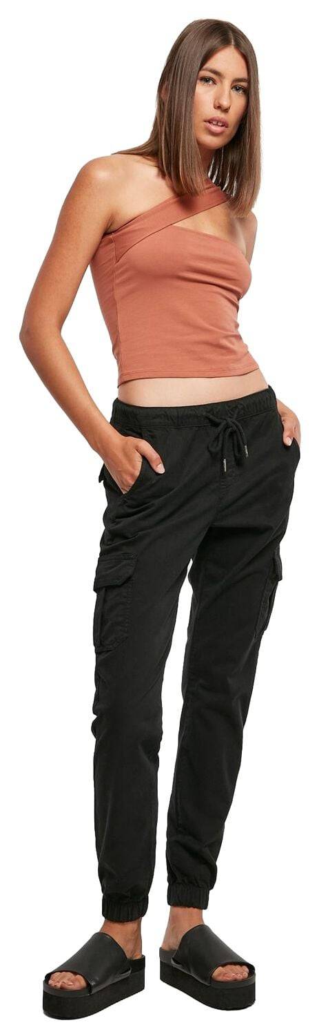 EMP "Ladies High Waist Cargo Jogging Pants" Trainingshose Schwarz Von Urban Classics