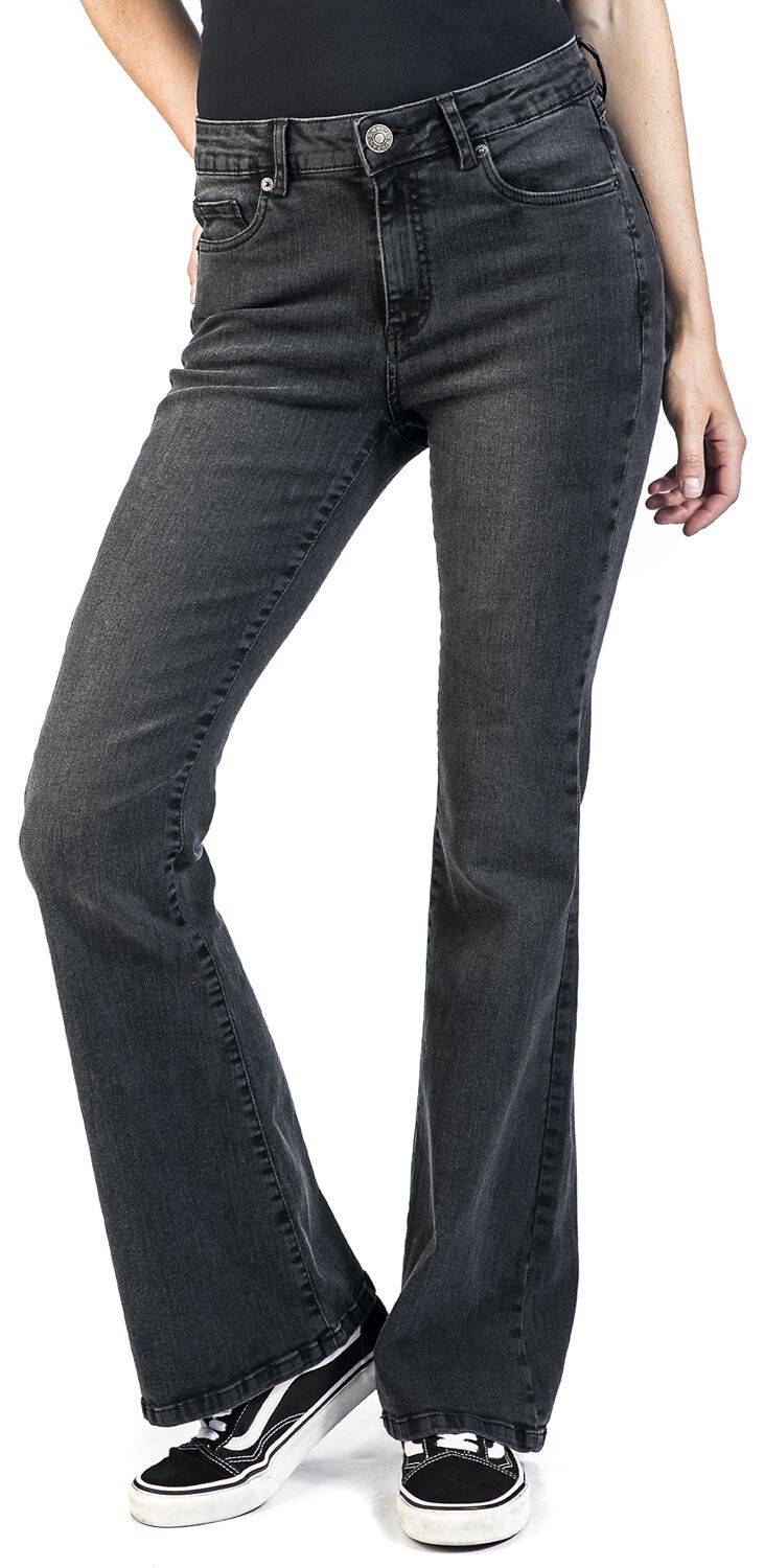 EMP "Ladies High Waist Flared Denim Pants" Jeans Schwarz Von Urban Classics