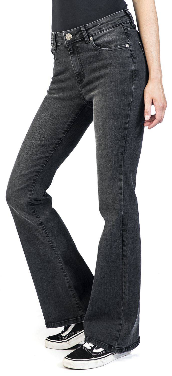 EMP "Ladies High Waist Flared Denim Pants" Jeans Schwarz Von Urban Classics
