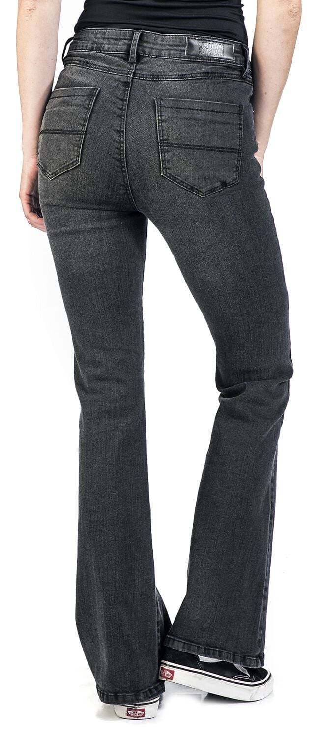 EMP "Ladies High Waist Flared Denim Pants" Jeans Schwarz Von Urban Classics