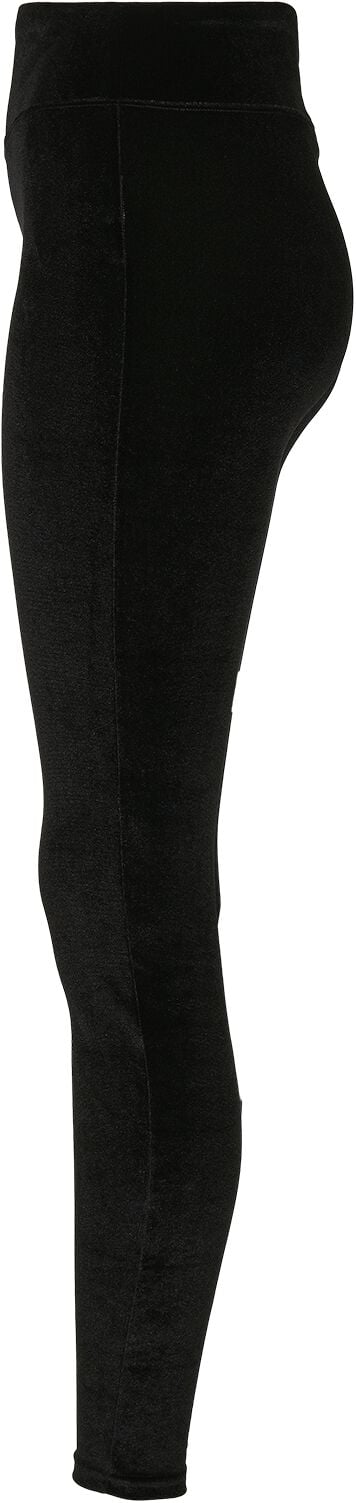 EMP "Ladies High Waist Velvet Leggings" Leggings Schwarz Von Urban Classics