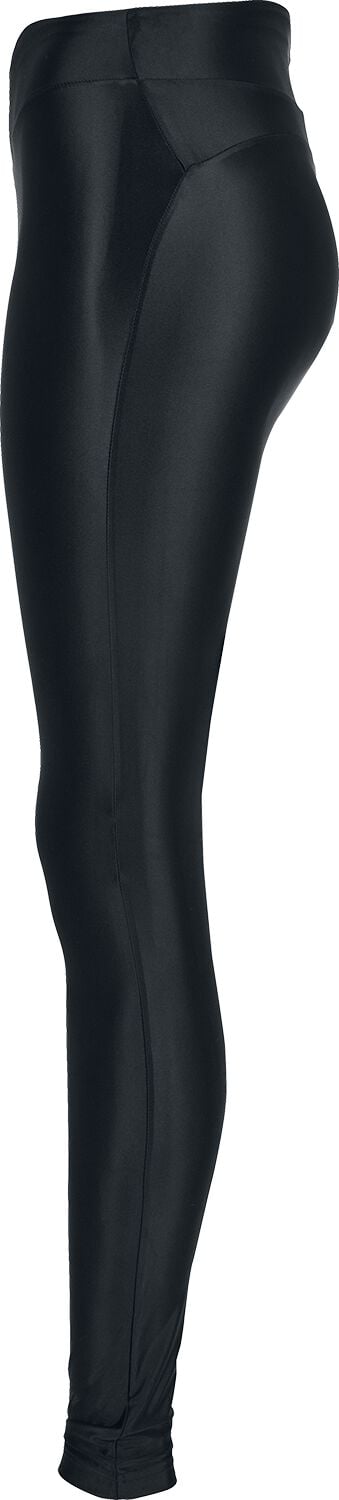 EMP "Ladies Highwaist Shiny Metalic Leggings" Leggings Schwarz Von Urban Classics