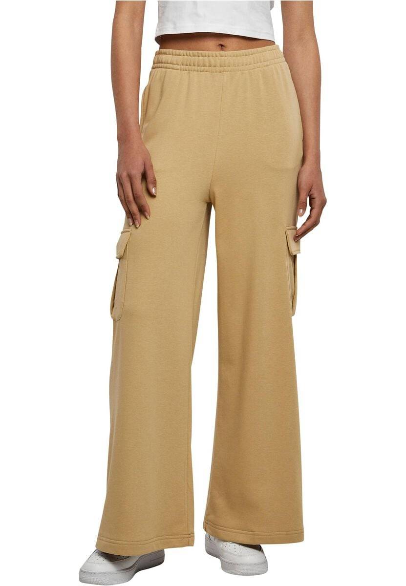 EMP "Ladies Highwaist Wide Leg Cargo Terry Pants" Cargohose Beige Von Urban Classics