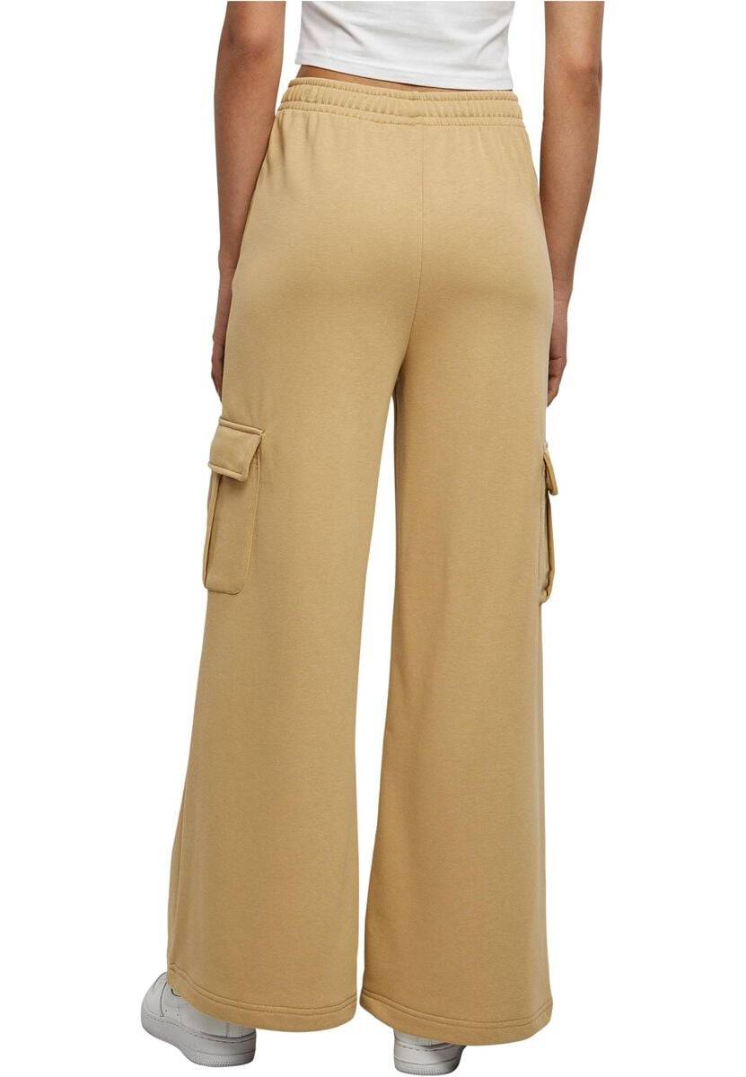 EMP "Ladies Highwaist Wide Leg Cargo Terry Pants" Cargohose Beige Von Urban Classics