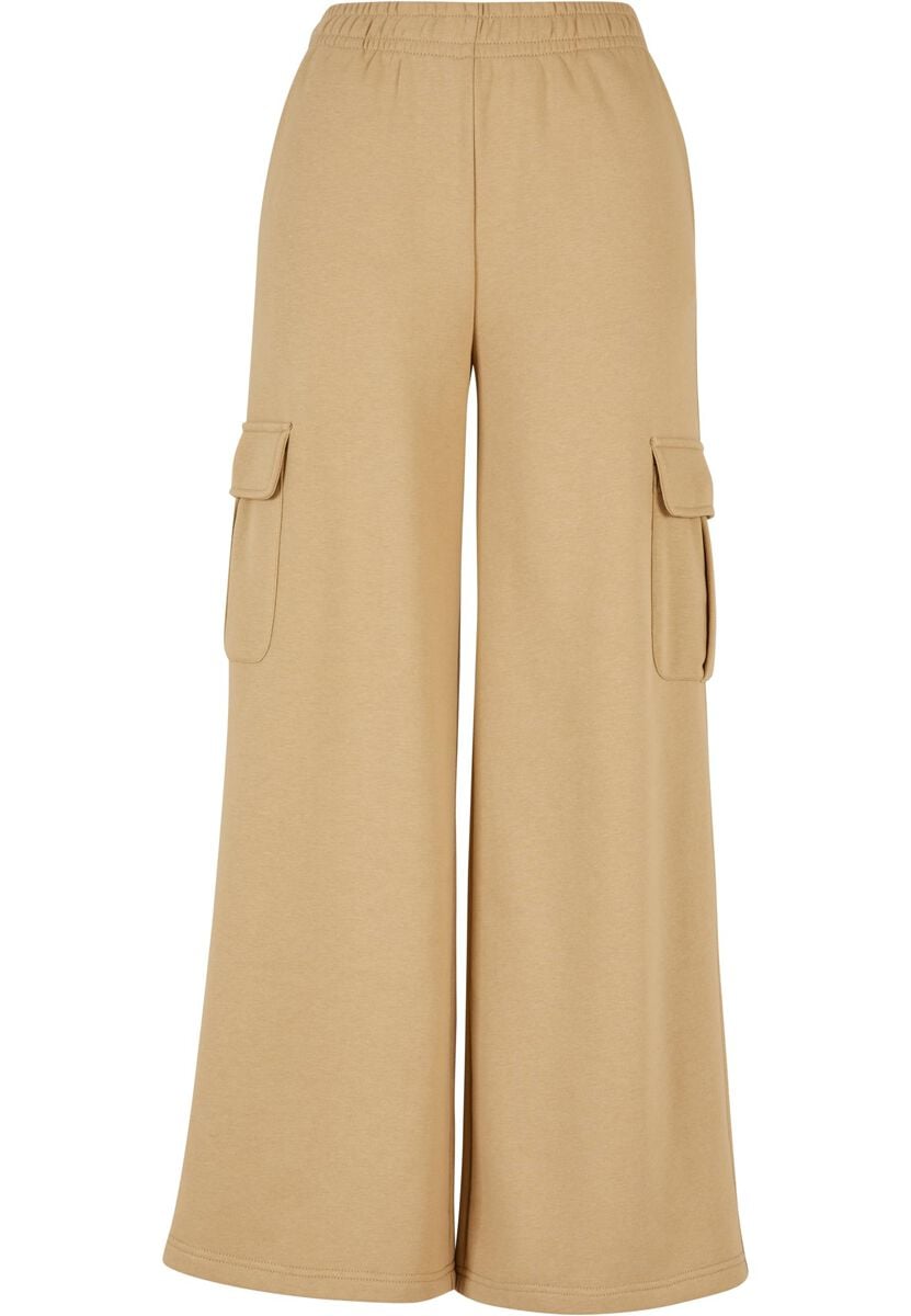 EMP "Ladies Highwaist Wide Leg Cargo Terry Pants" Cargohose beige von Urban Classics