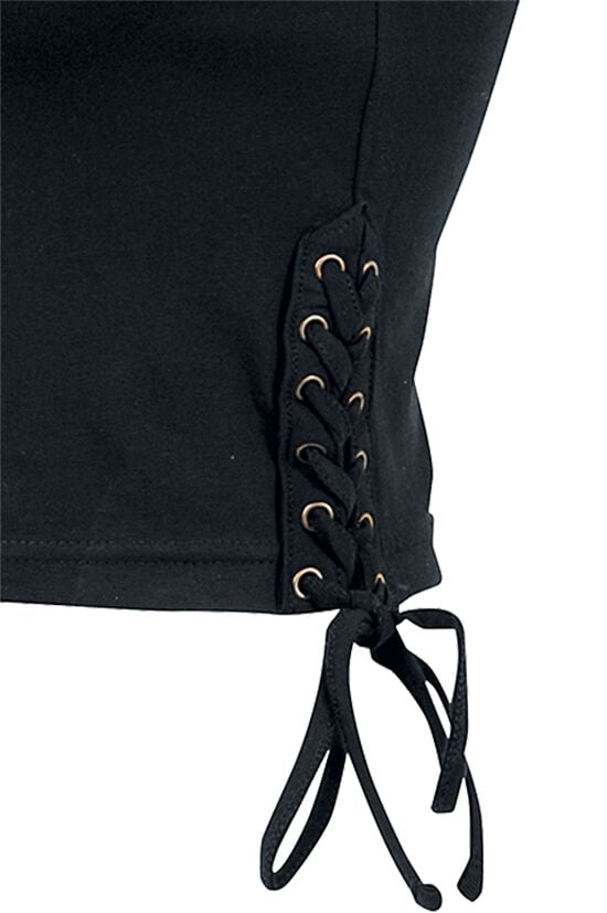 EMP "Ladies Lace Up Cropped Top" Top Schwarz Von Urban Classics