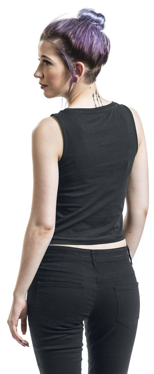 EMP "Ladies Lace Up Cropped Top" Top Schwarz Von Urban Classics