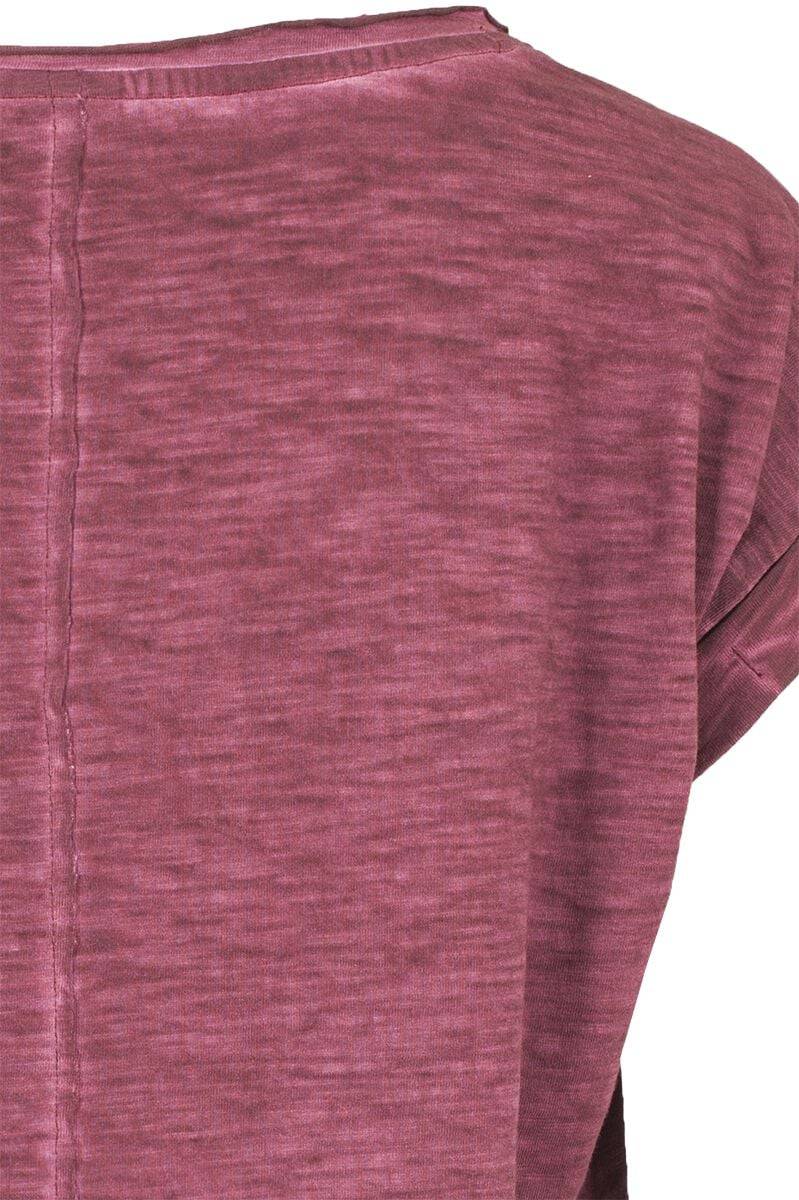 EMP "Ladies Long Back Shaped Spray Dye Tee" T-Shirt Burgund Von Urban Classics