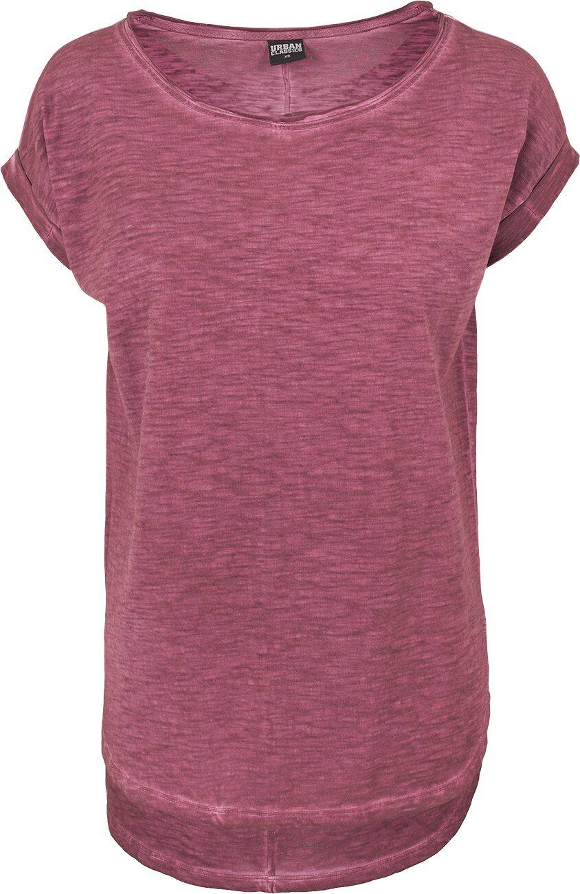EMP "Ladies Long Back Shaped Spray Dye Tee" T-Shirt burgund von Urban Classics