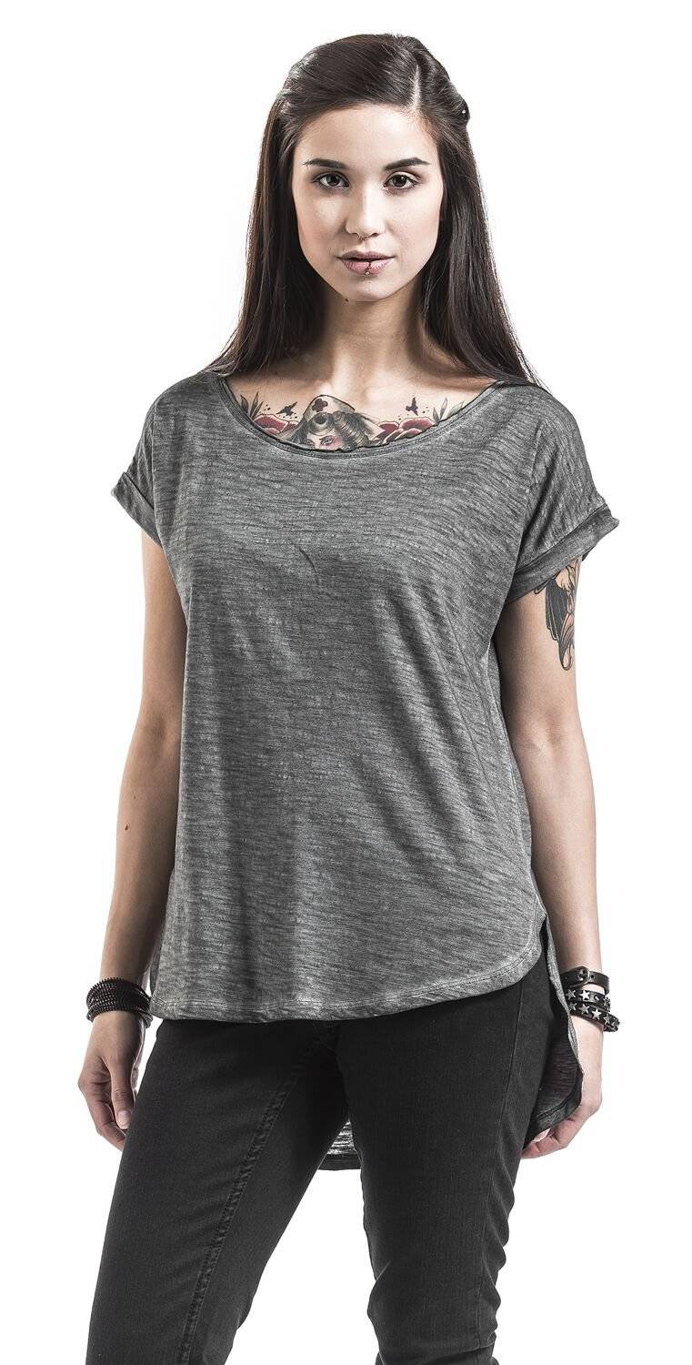 EMP "Ladies Long Back Shaped Spray Dye Tee" T-Shirt Dunkelgrau Von Urban Classics