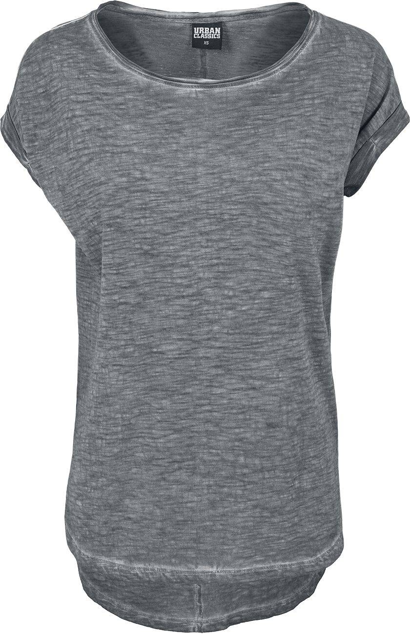 EMP "Ladies Long Back Shaped Spray Dye Tee" T-Shirt dunkelgrau von Urban Classics