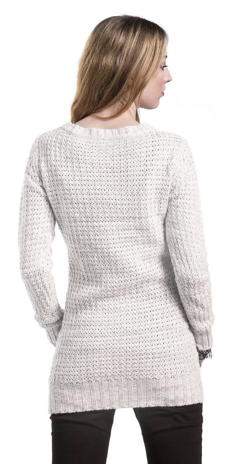EMP "Ladies Long Wideneck Sweater" Strickpullover Altweiß Von Urban Classics