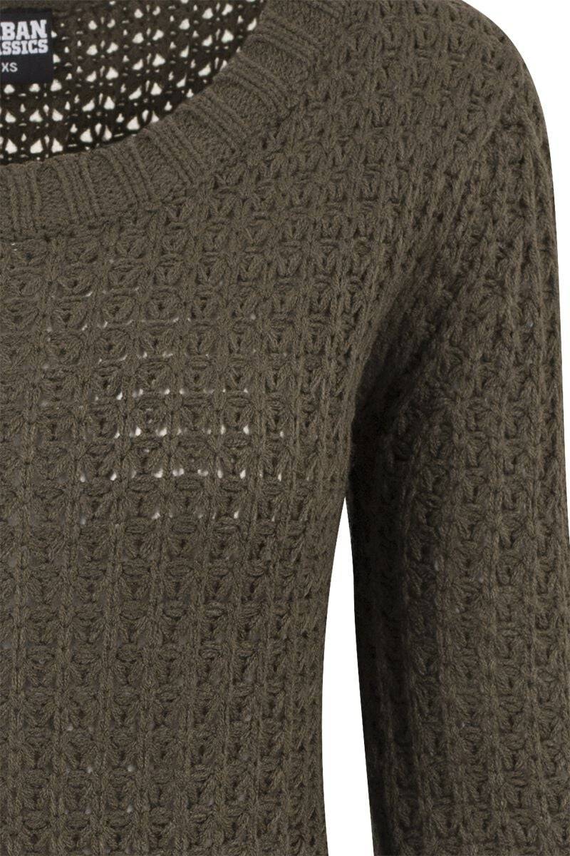 EMP "Ladies Long Wideneck Sweater" Strickpullover Oliv Von Urban Classics