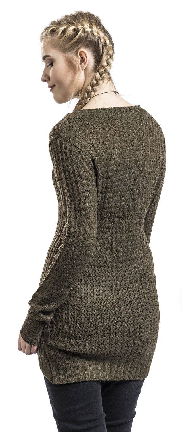 EMP "Ladies Long Wideneck Sweater" Strickpullover Oliv Von Urban Classics