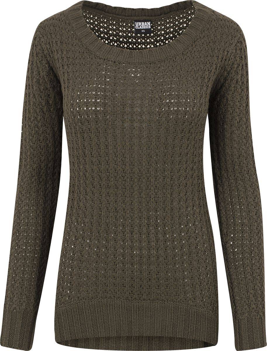 EMP "Ladies Long Wideneck Sweater" Strickpullover oliv von Urban Classics