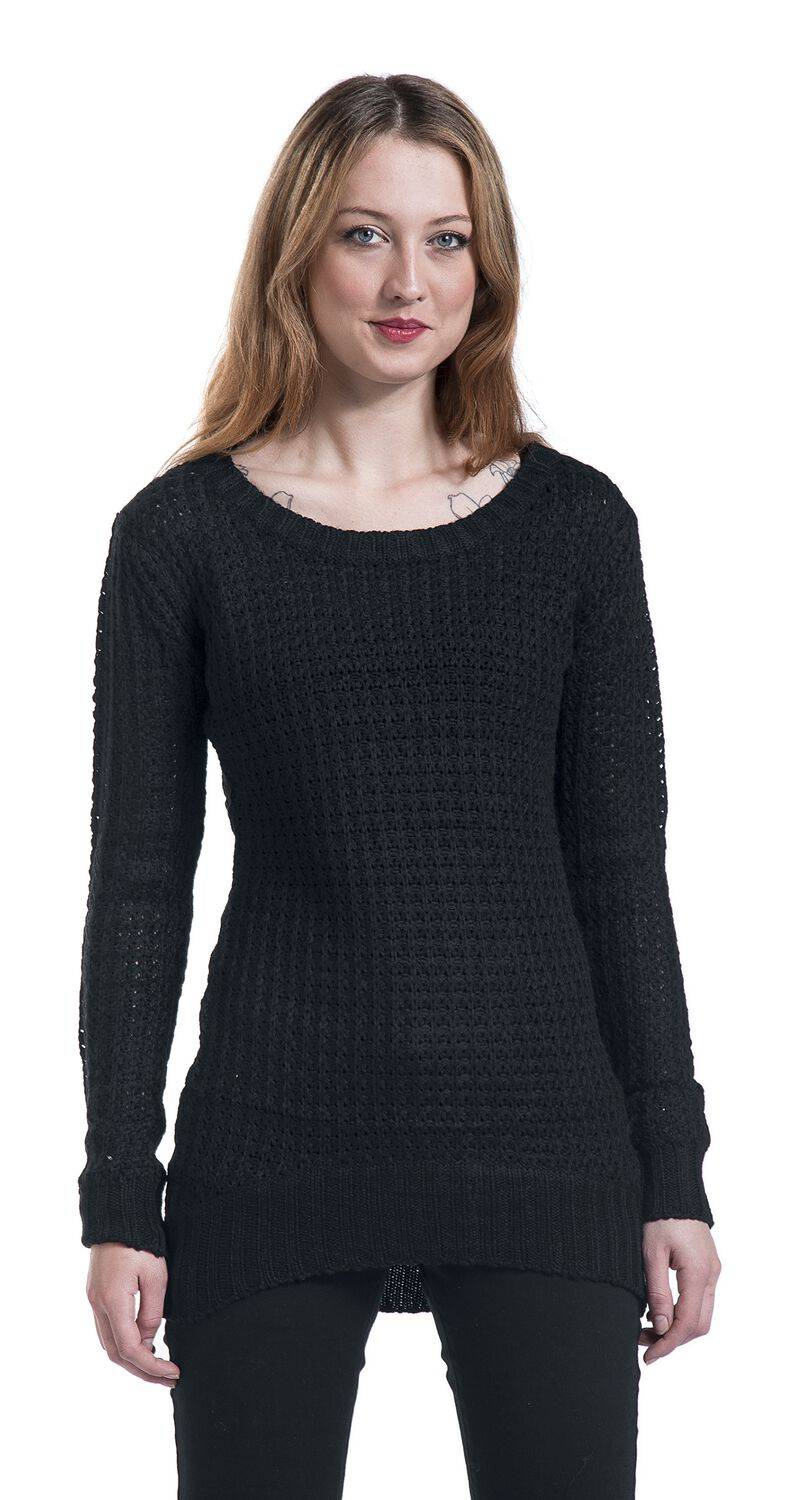 EMP "Ladies Long Wideneck Sweater" Strickpullover Schwarz Von Urban Classics