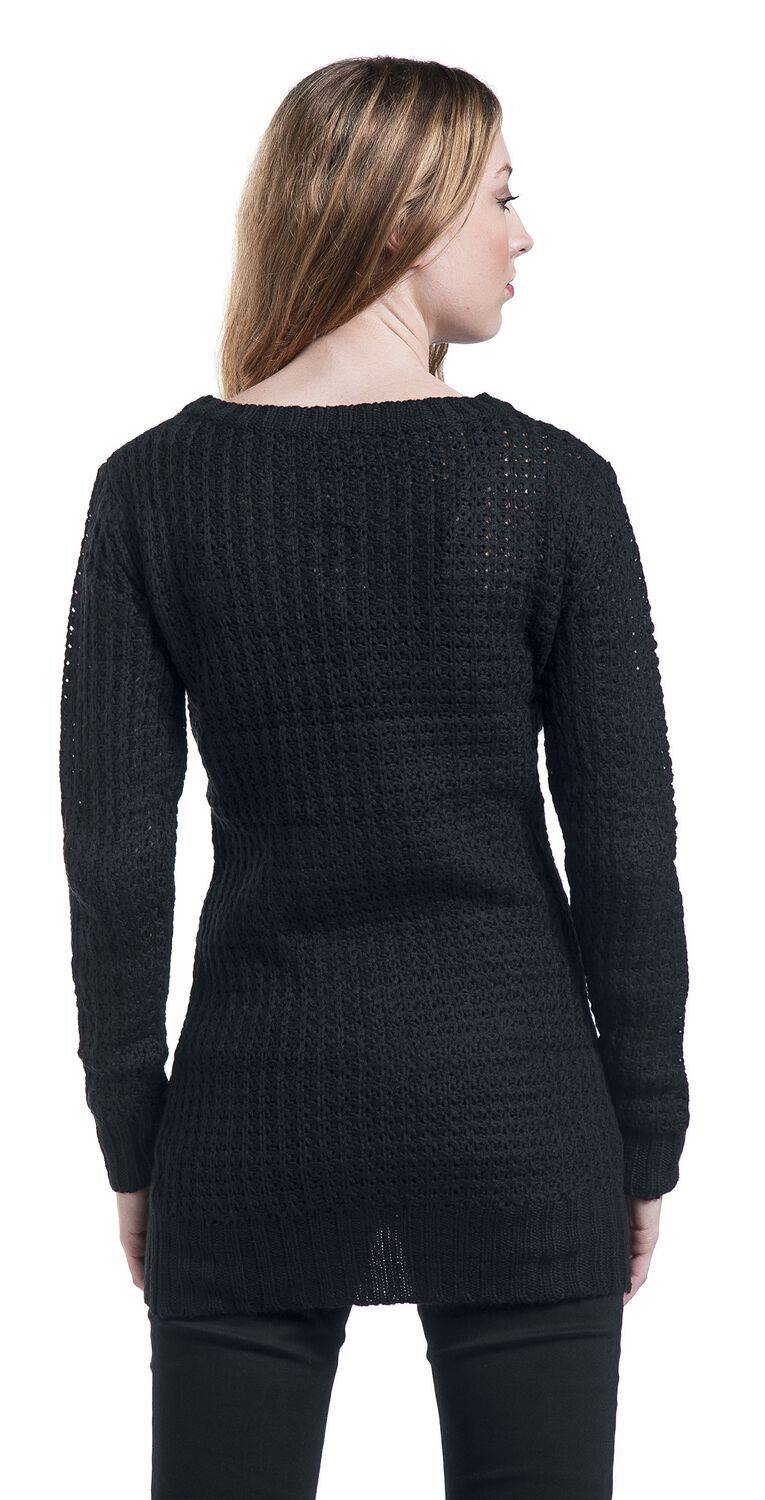 EMP "Ladies Long Wideneck Sweater" Strickpullover Schwarz Von Urban Classics