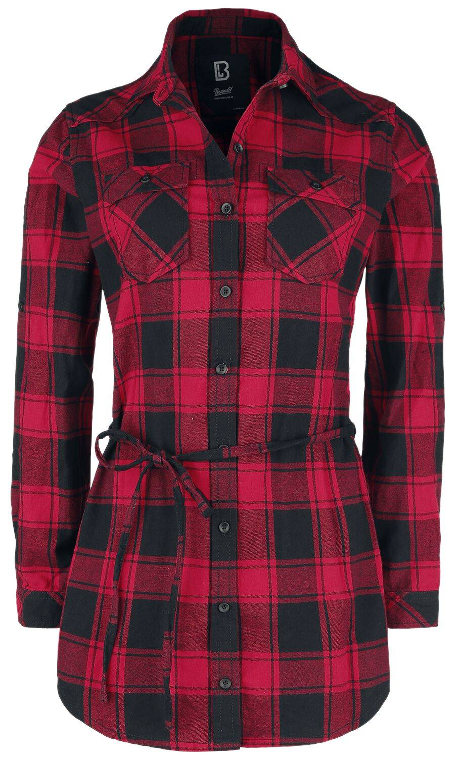 EMP "Ladies Longshirt Lucy" Langarmhemd rot/schwarz von Brandit