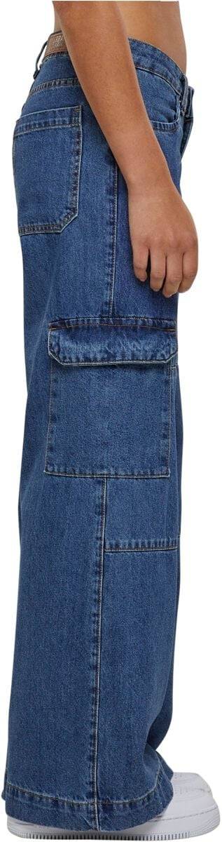 EMP "Ladies Low Waist Cargo Denim" Cargohose Blau Von Urban Classics