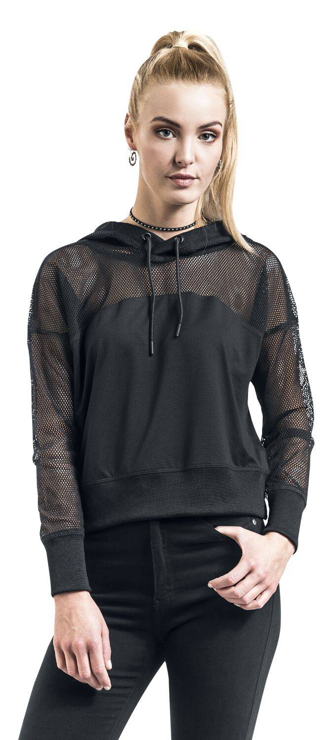 EMP "Ladies Mesh Hoodie" Kapuzenpullover Schwarz Von Urban Classics
