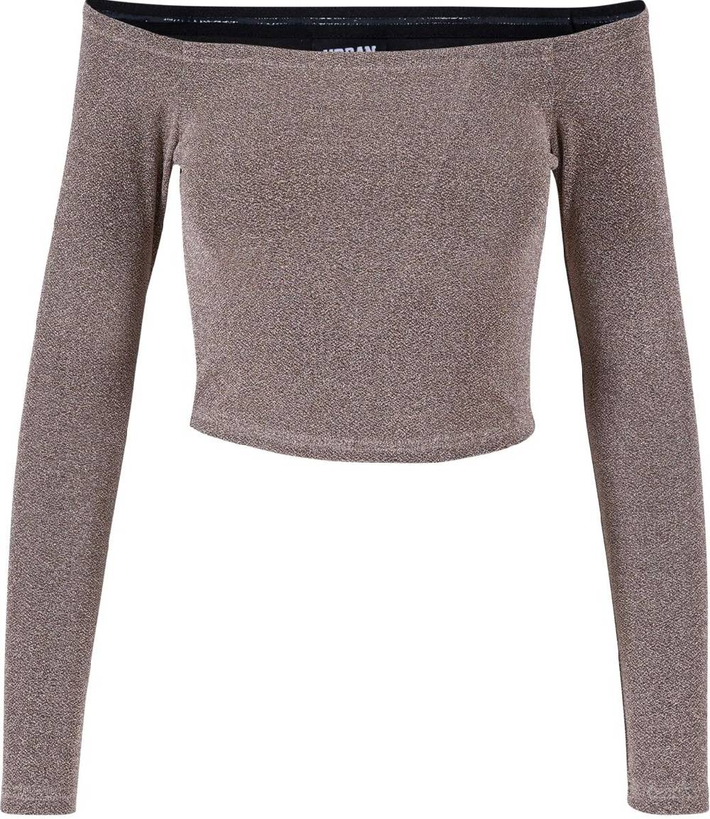EMP "Ladies Off Shoulder Glitter Longsleeve" Langarmshirt goldfarben von Urban Classics