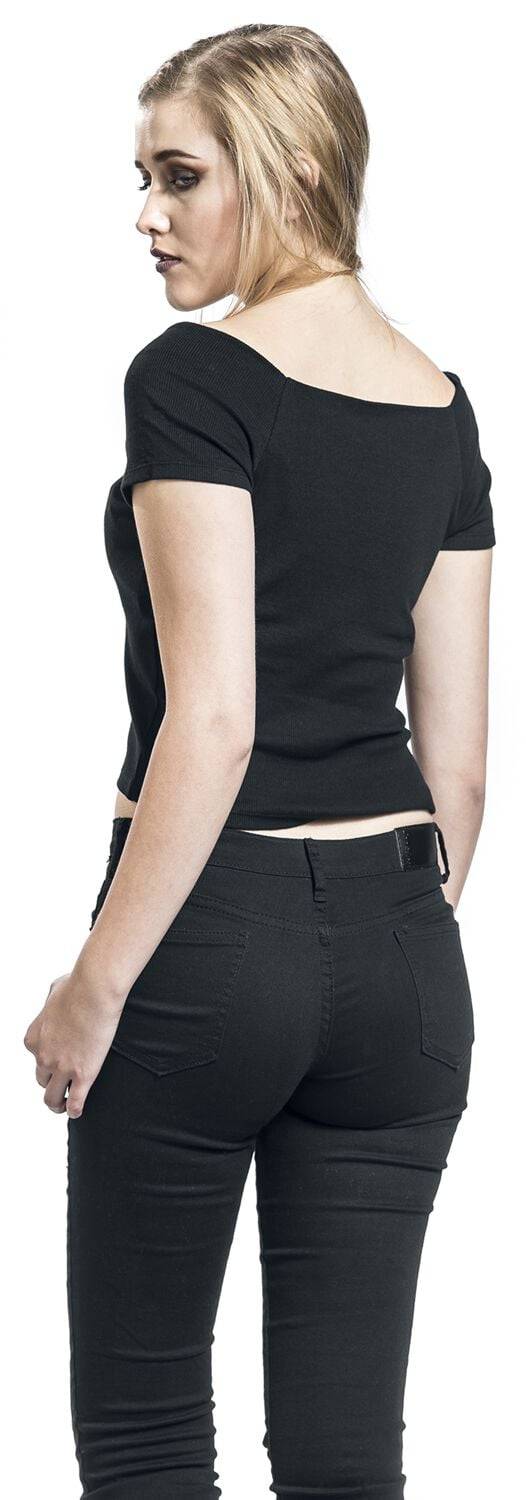 EMP "Ladies Off Shoulder Rib Tee" T-Shirt Schwarz Von Urban Classics