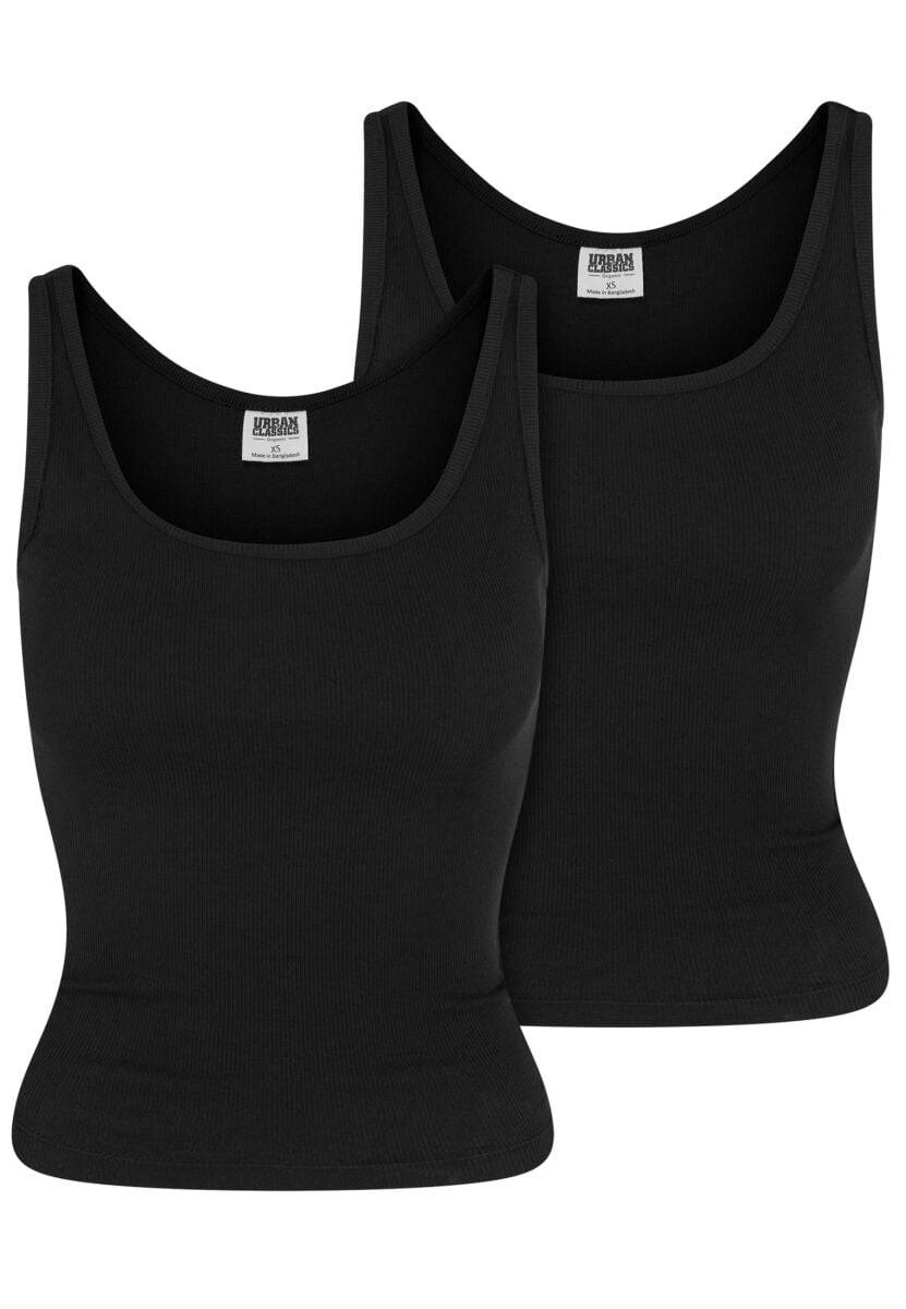 EMP "Ladies Organic Basic Rib Top 2-Pack" Top schwarz von Urban Classics