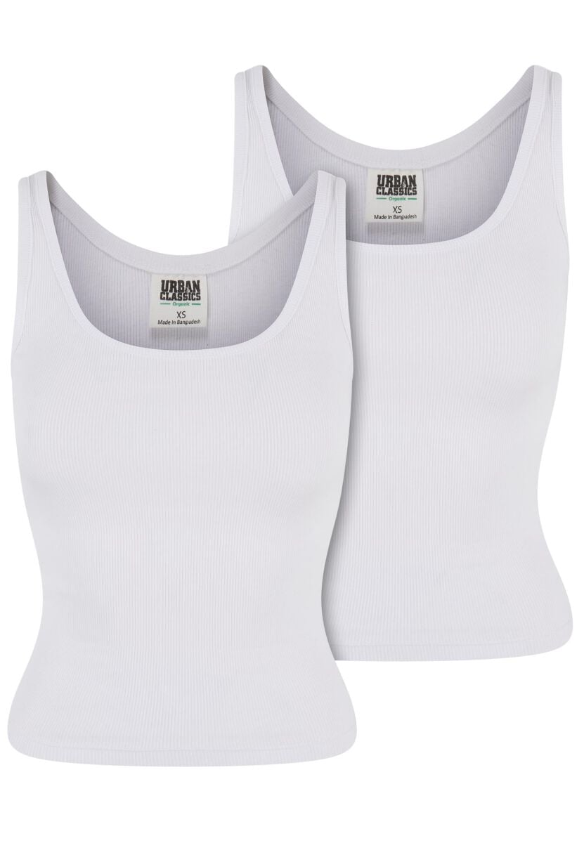 EMP "Ladies Organic Basic Rib Top 2-Pack" Top weiß von Urban Classics
