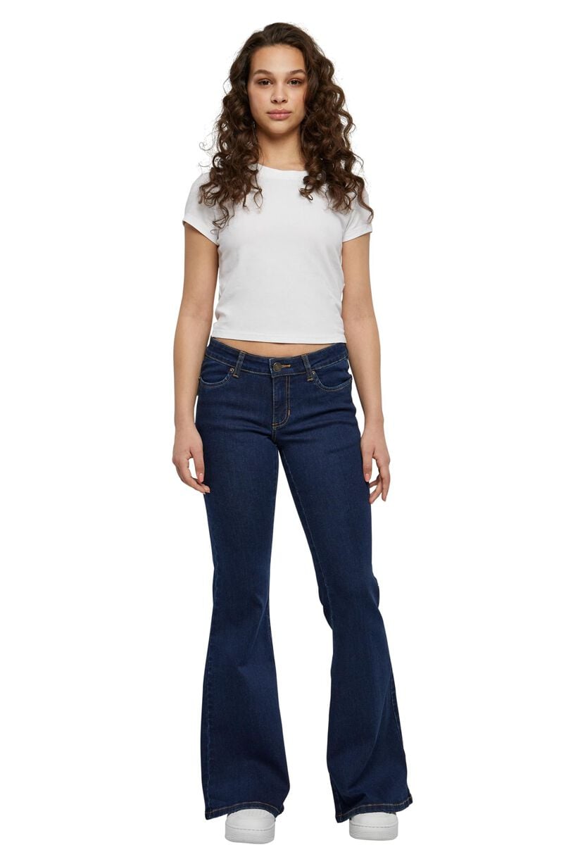 EMP "Ladies Organic Low Waist Flared Denim" Jeans Blau Von Urban Classics