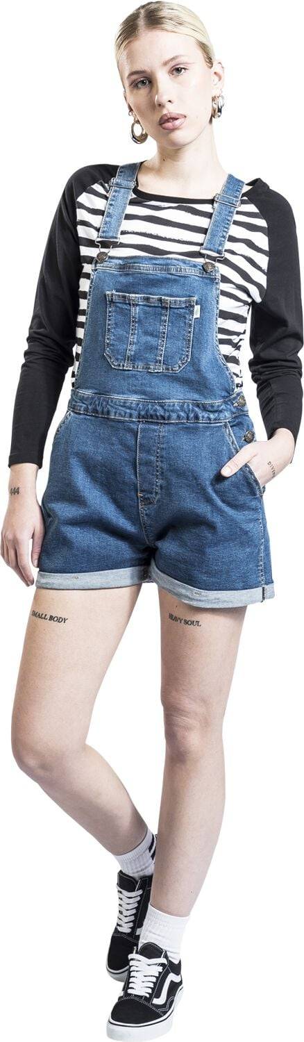 EMP "Ladies Organic Short Dungaree" Latzhose Blau Von Urban Classics