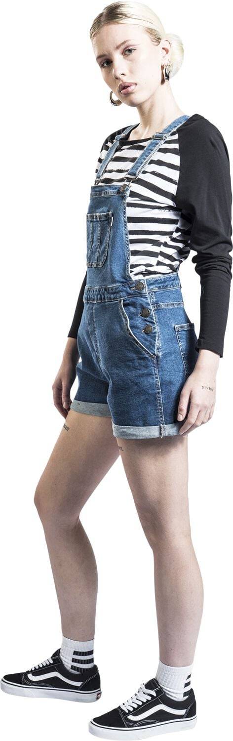 EMP "Ladies Organic Short Dungaree" Latzhose Blau Von Urban Classics