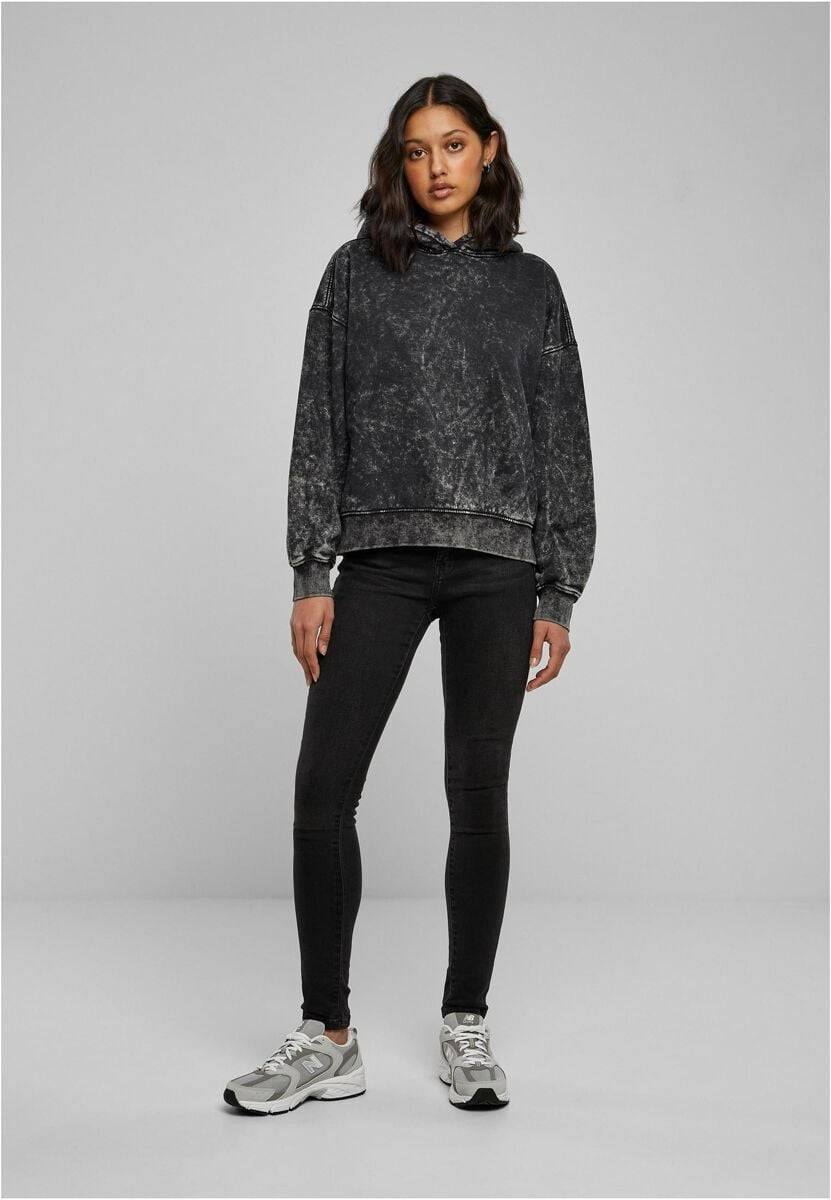 EMP "Ladies Oversized Towel Washed Hoody" Kapuzenpullover Schwarz Von Urban Classics