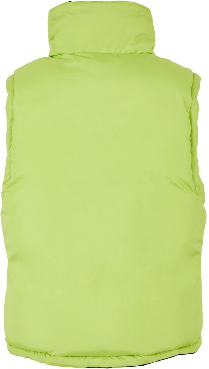 EMP "Ladies Reversible Cropped Puffer Vest" Weste Schwarz/neon Von Urban Classics