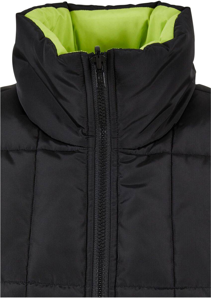 EMP "Ladies Reversible Cropped Puffer Vest" Weste Schwarz/neon Von Urban Classics