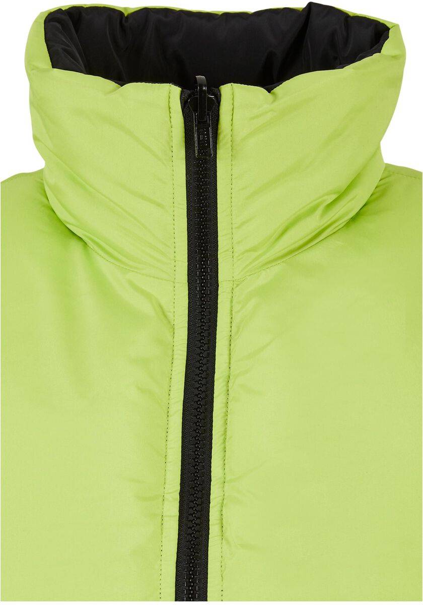 EMP "Ladies Reversible Cropped Puffer Vest" Weste Schwarz/neon Von Urban Classics