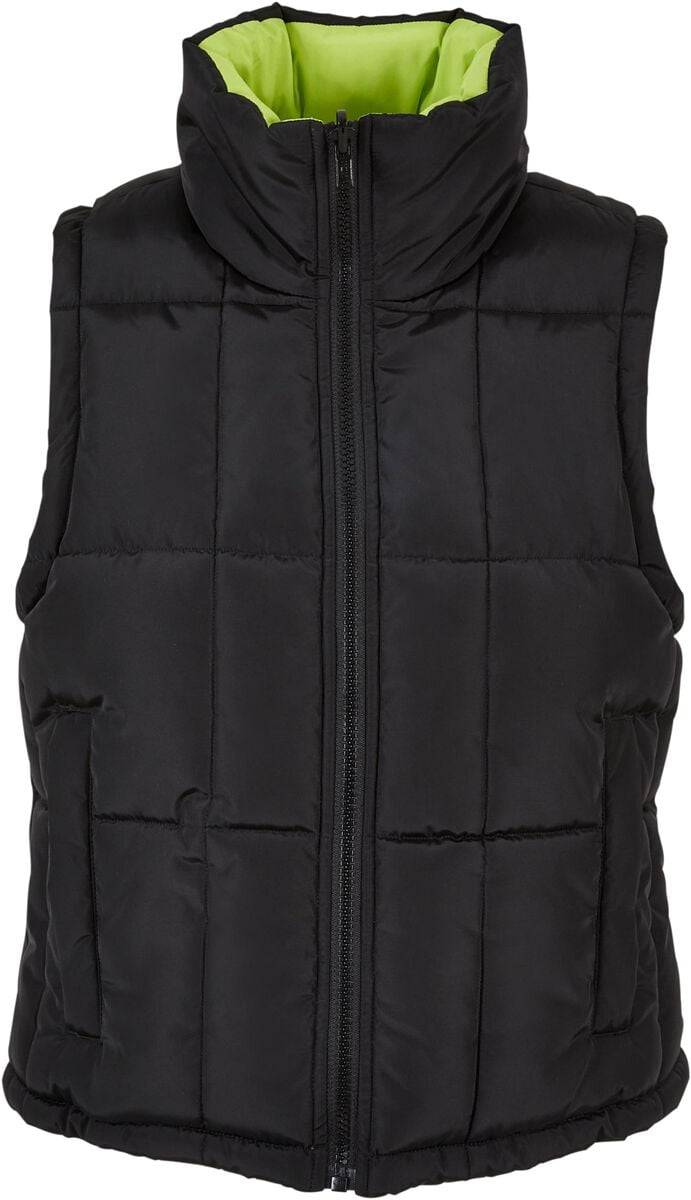 EMP "Ladies Reversible Cropped Puffer Vest" Weste schwarz/neon von Urban Classics