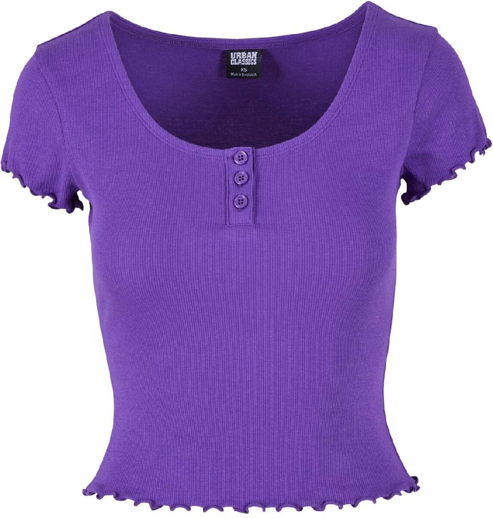 EMP "Ladies Rib Babylock Tee" T-Shirt lila von Urban Classics